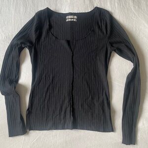 ❌Urban Outfitters Black Ribbed Long Sleeve Tee